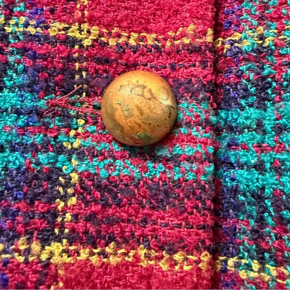 Koret Vintage Pink‎ Plaid Wool Blend Tweed Jacket Size 28W